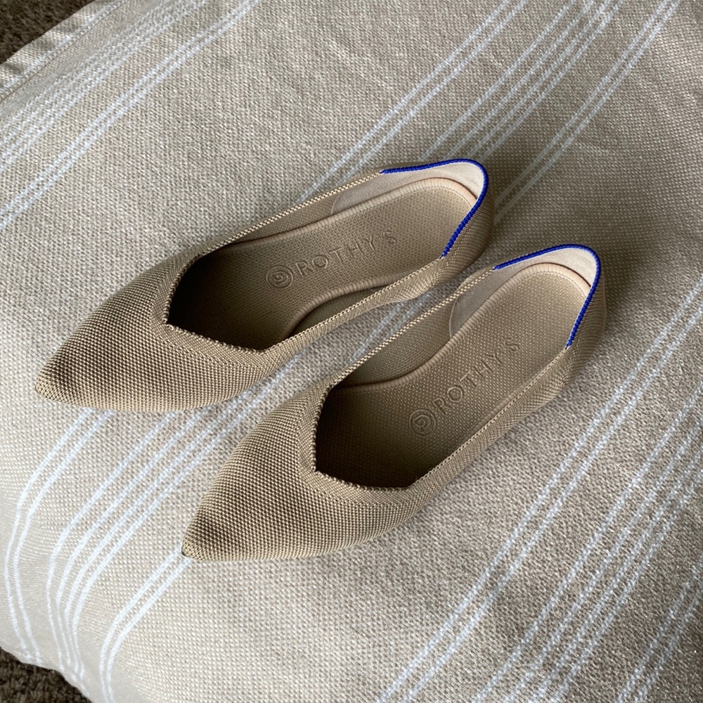Rothy’s the point flats beige/nude size 9